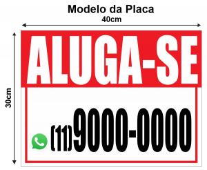 PLACA VENDE-SE ou ALUGA-SE PVC 2MM  4X0 LAMINAÇÃO BRILHO Corte Reto 